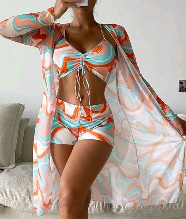 Levoire | Ensemble De Bain À Trois Pièces Orange