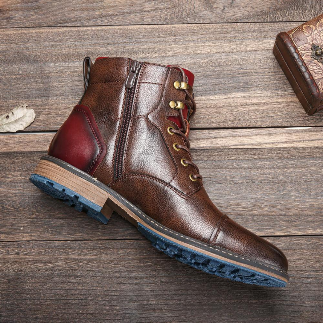 Levoire | Bottes À Lacets Pour - Hommes - Vintage Marron Foncé