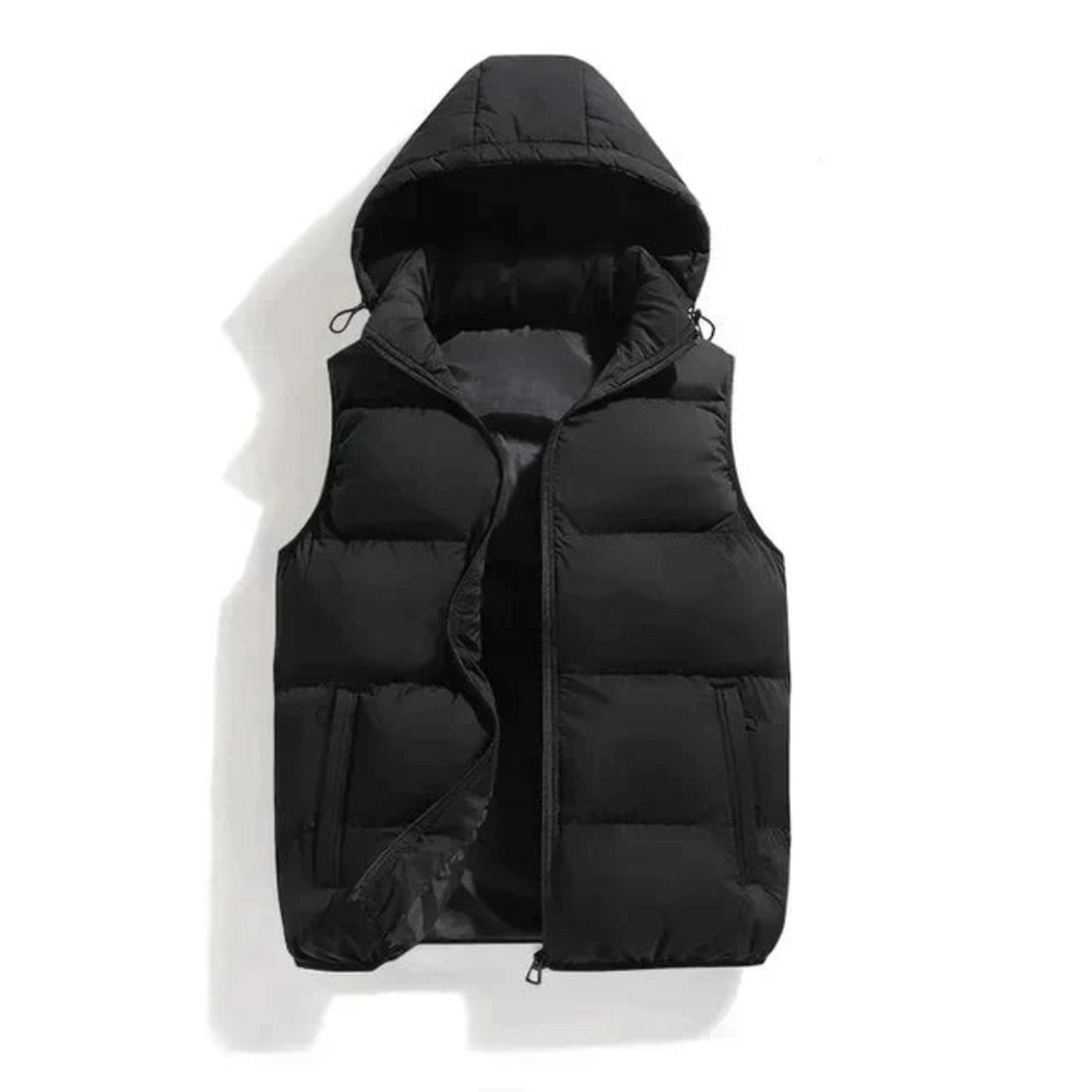 Levoire | Veste à capuche pour hommes sans manches Noir