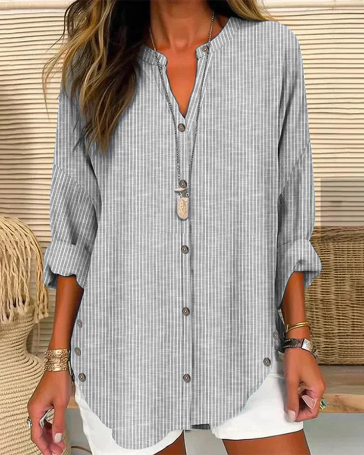 Levoire | De La Décontraction - Blouse Rayée À Coupe Décontractée Gris