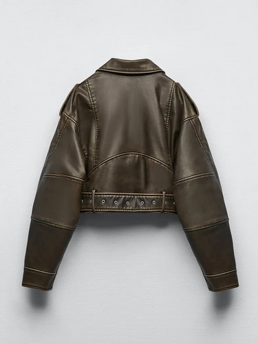 Levoire | Veste courte en simili cuir pour femmes chaude