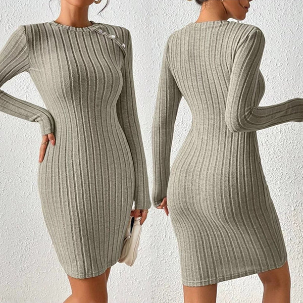 Levoire | Robe Bodycon En Maille Côtelée Kamel