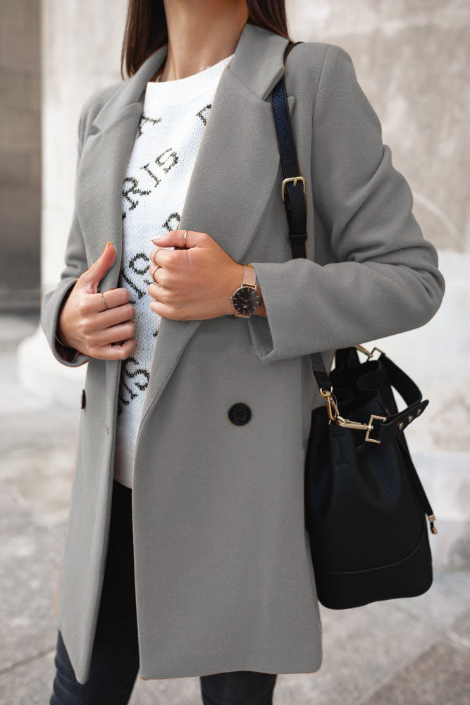 Levoire | Veste Classique À Double Boutonnage Gris (Épuisé)
