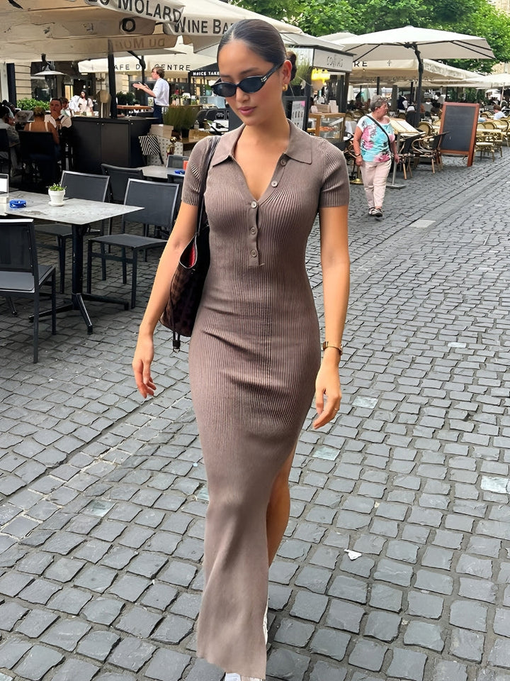 Levoire | Robe Midi Élégante Avec Fente