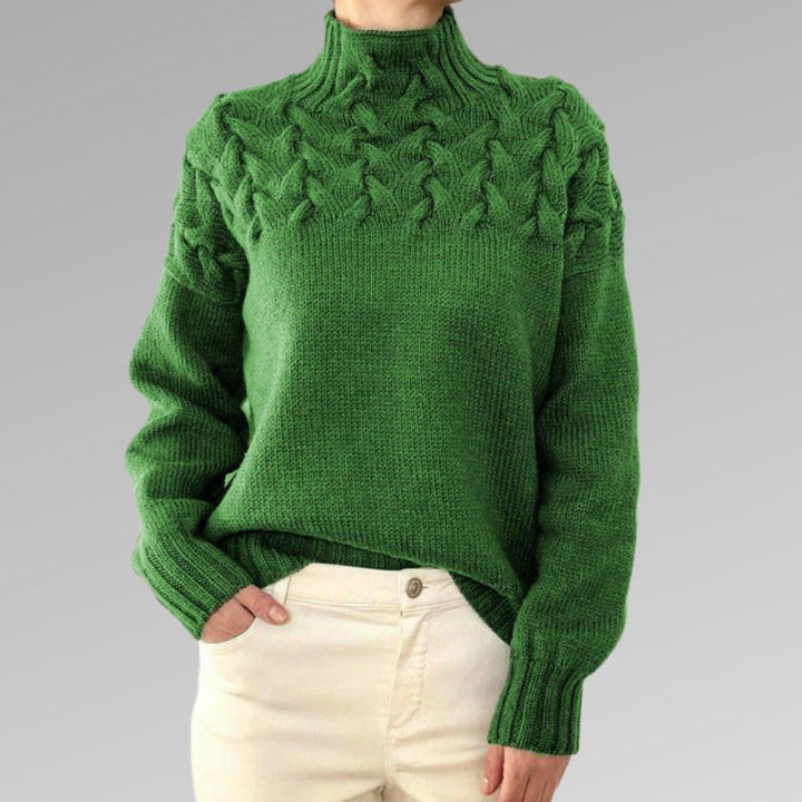 Levoire | Robe Tricotée Pour Femmes Avec Détail Tressé Vert Vert