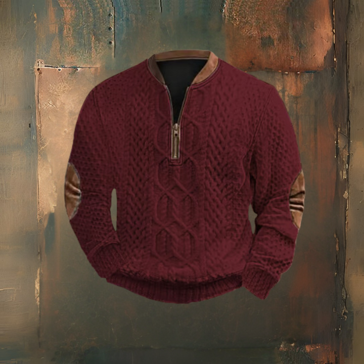 Levoire | Pull À Impression Texte Rétro Western Pour Hommes Rot