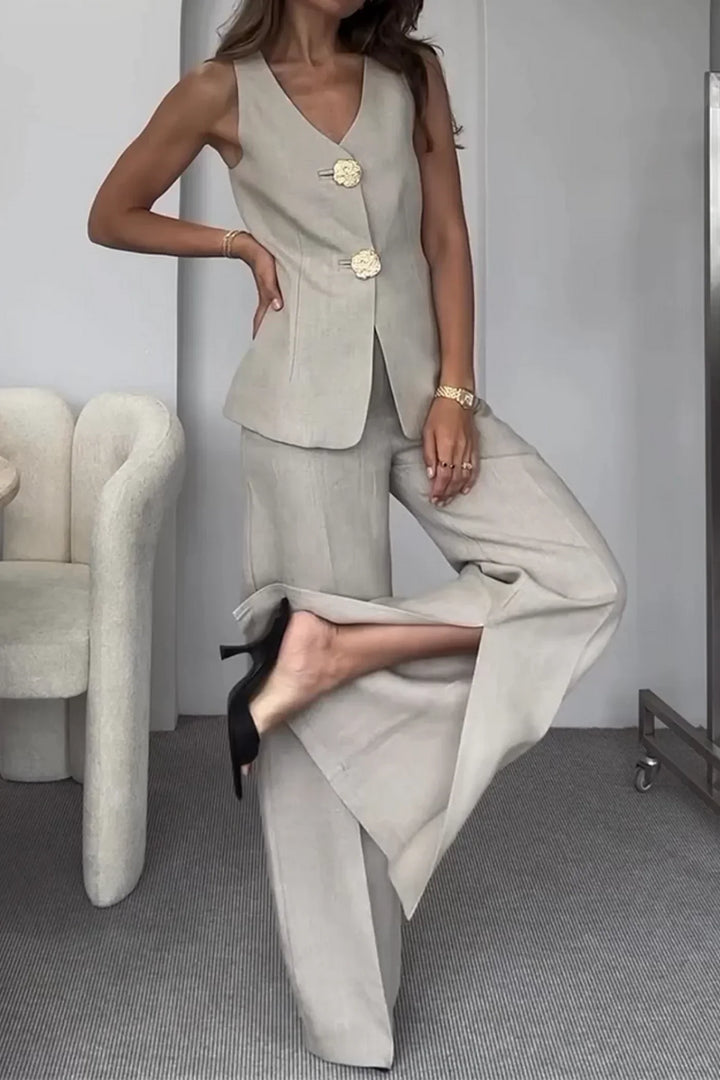 Levoire | Robe légère en lin naturel Gris clair