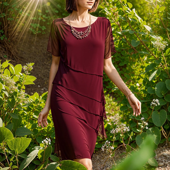 Levoire | Une Robe Élégante À Manches Courtes Pour Un Look Raffiné