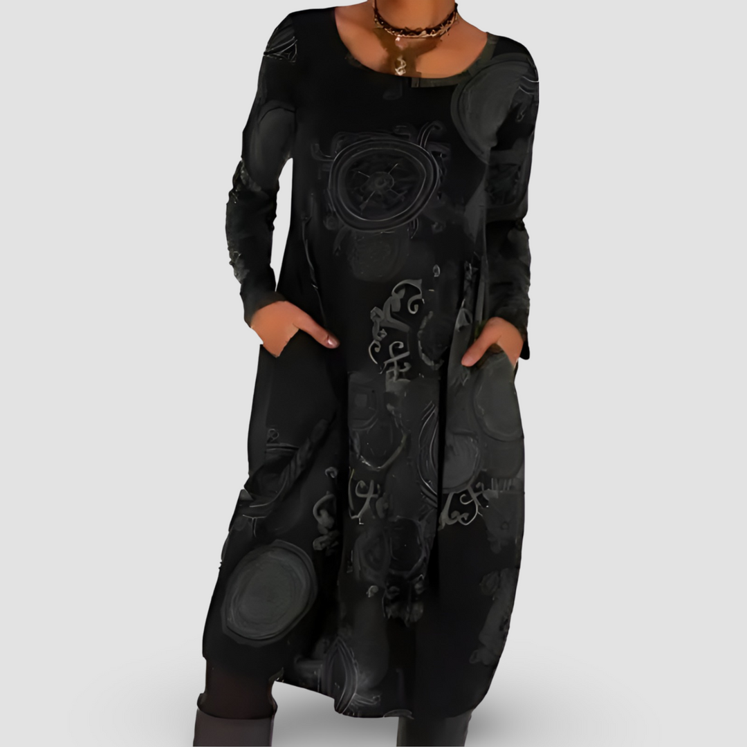 Levoire | Robe D'Hiver À L'Élégance Bohème Noir