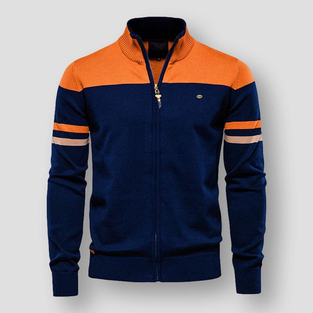 Levoire | Gilet rétro pour hommes avec col côtelé style luxueux Orange