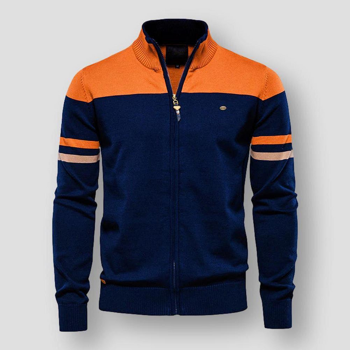 Levoire | Gilet rétro pour hommes avec col côtelé style luxueux Orange