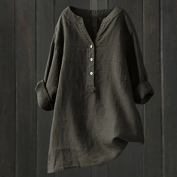 Levoire | Blouse Élégante Et Polyvalente Avec Patte De Boutonnage Gris foncé