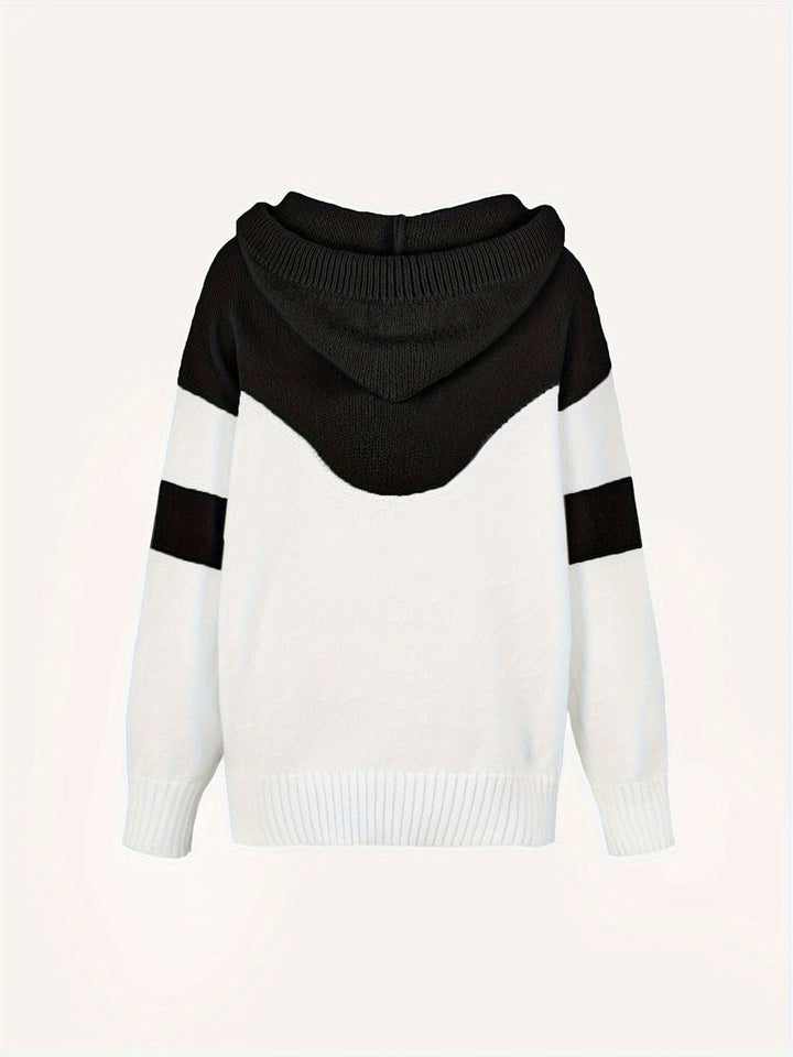 Levoire | Pull Pour Femmes Avec Capuche Et Motif À Blocs De Couleur Pour Un Look Élégant