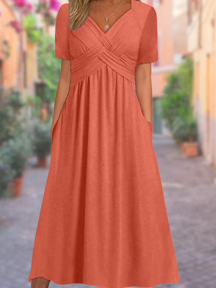 Levoire | Robe simple à encolure en V Orange