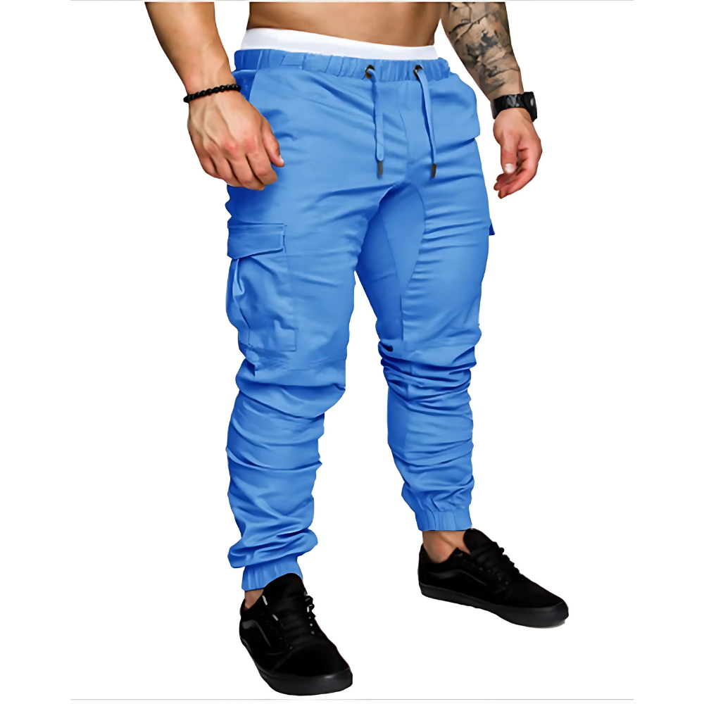 Levoire | Pantalons de course cargo pour hommes avec poches pratiques Ajoutez du bleu