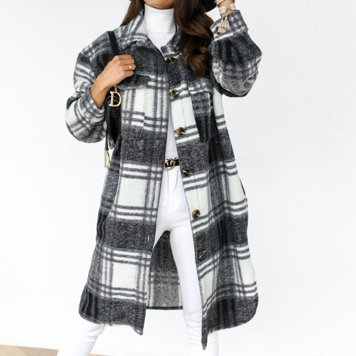 Levoire | Veste En Laine Longue Confortable Pour Femmes Noir