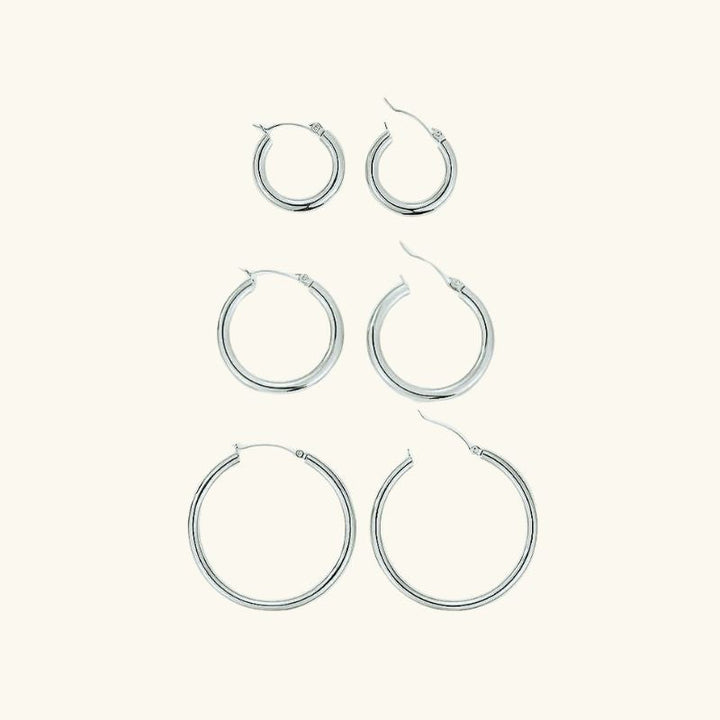 Levoire | Boucles D'Oreilles Rondes Larges Argent Dreiersetti