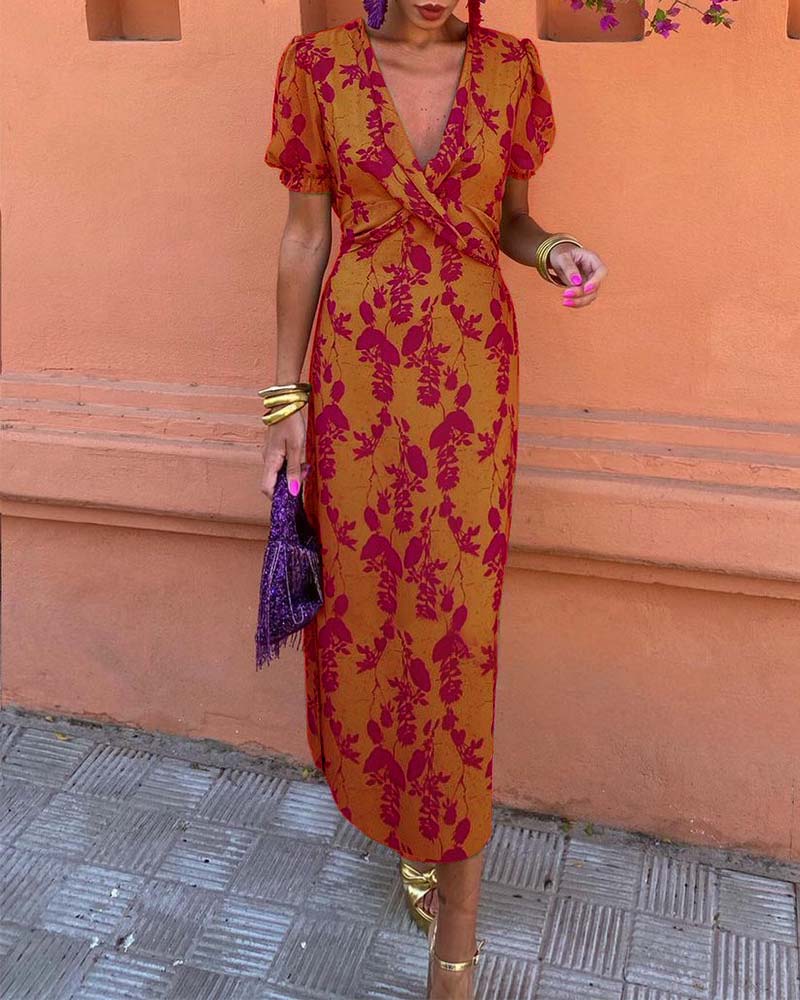 Levoire | Robe Élégante Ajustée Avec Manches Bouffantes