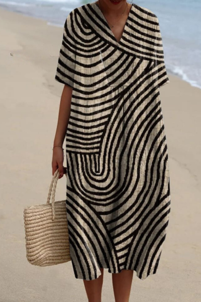 Levoire | Flieendes Robe Avec Des Motifs Gomtriques Style 3