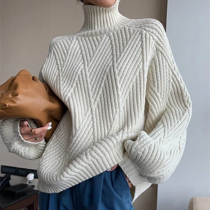 Levoire | Pull À Col Roulé Au Design Tricot Élégant