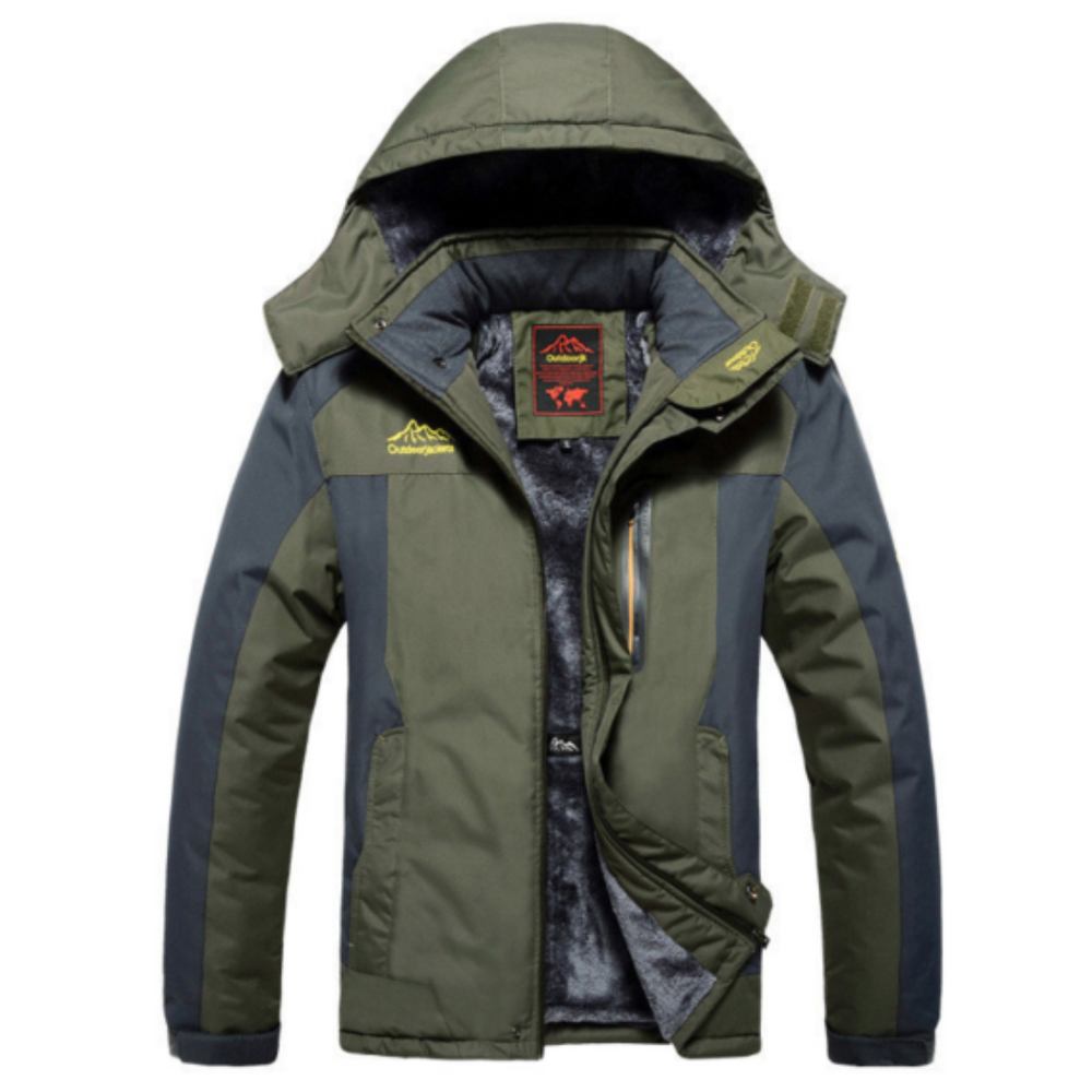 Levoire | Veste pour hommes imperméable chaude avec capuche Vert