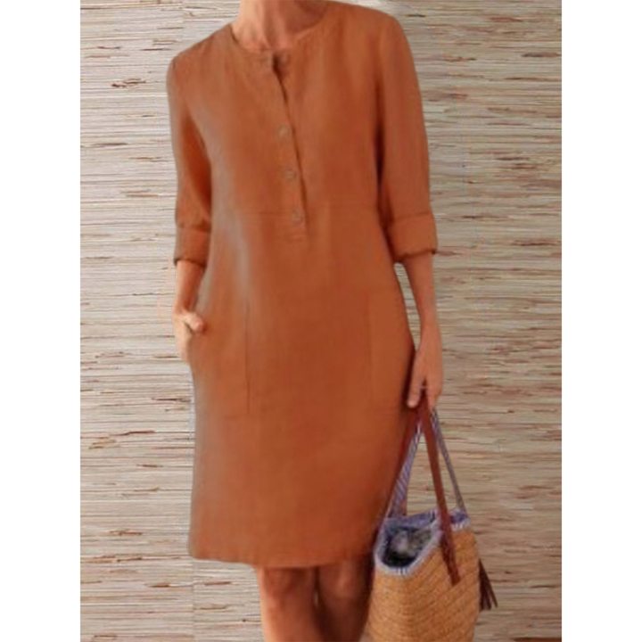 Levoire | Robe En Coton Et Lin Simple Braun