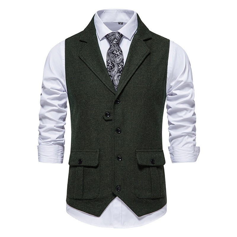 Levoire | Gilet Pour Homme Avec Poches Vert