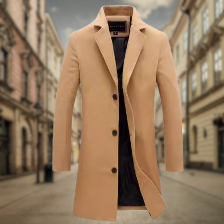 Levoire | Long manteau d'automne pour hommes Kaki