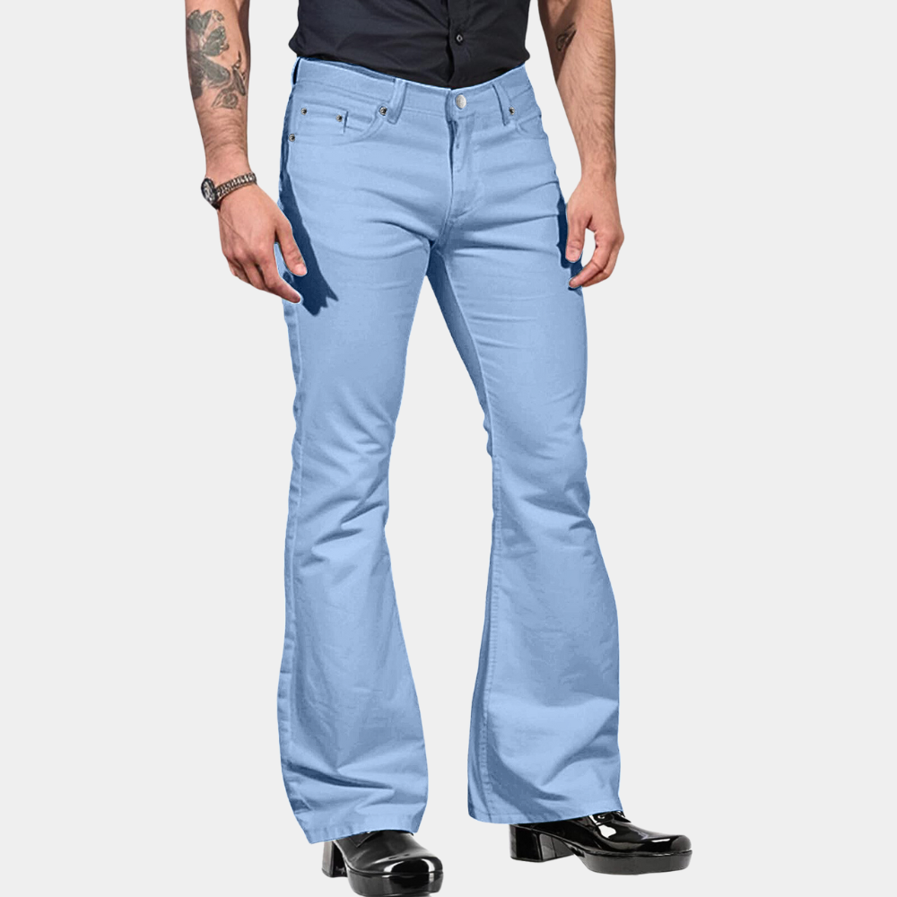 Levoire | Pantalon Ample Pour Hommes Blanc Bleu