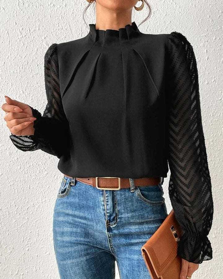 Levoire | Chemise À Manches Longues Et Motif En Vagues Noir