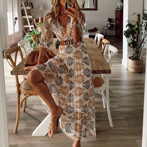 Levoire | Robe Maxi Fluide Avec Motif Floral Pour Femmes 2XL