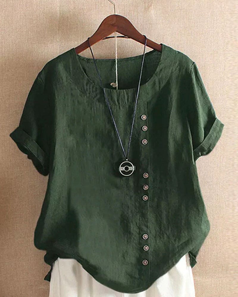 Levoire | Sweat-Shirt D'Été À Manches Courtes Dans Une Couleur Unie Vert