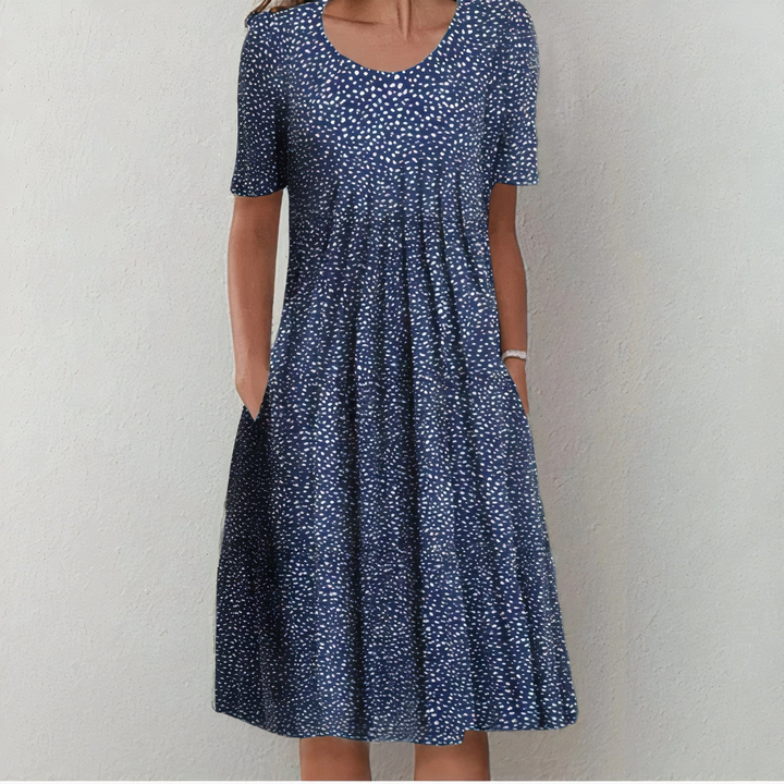 Levoire | Robe vintage pour femmes Robe élégante en coton Points bleus
