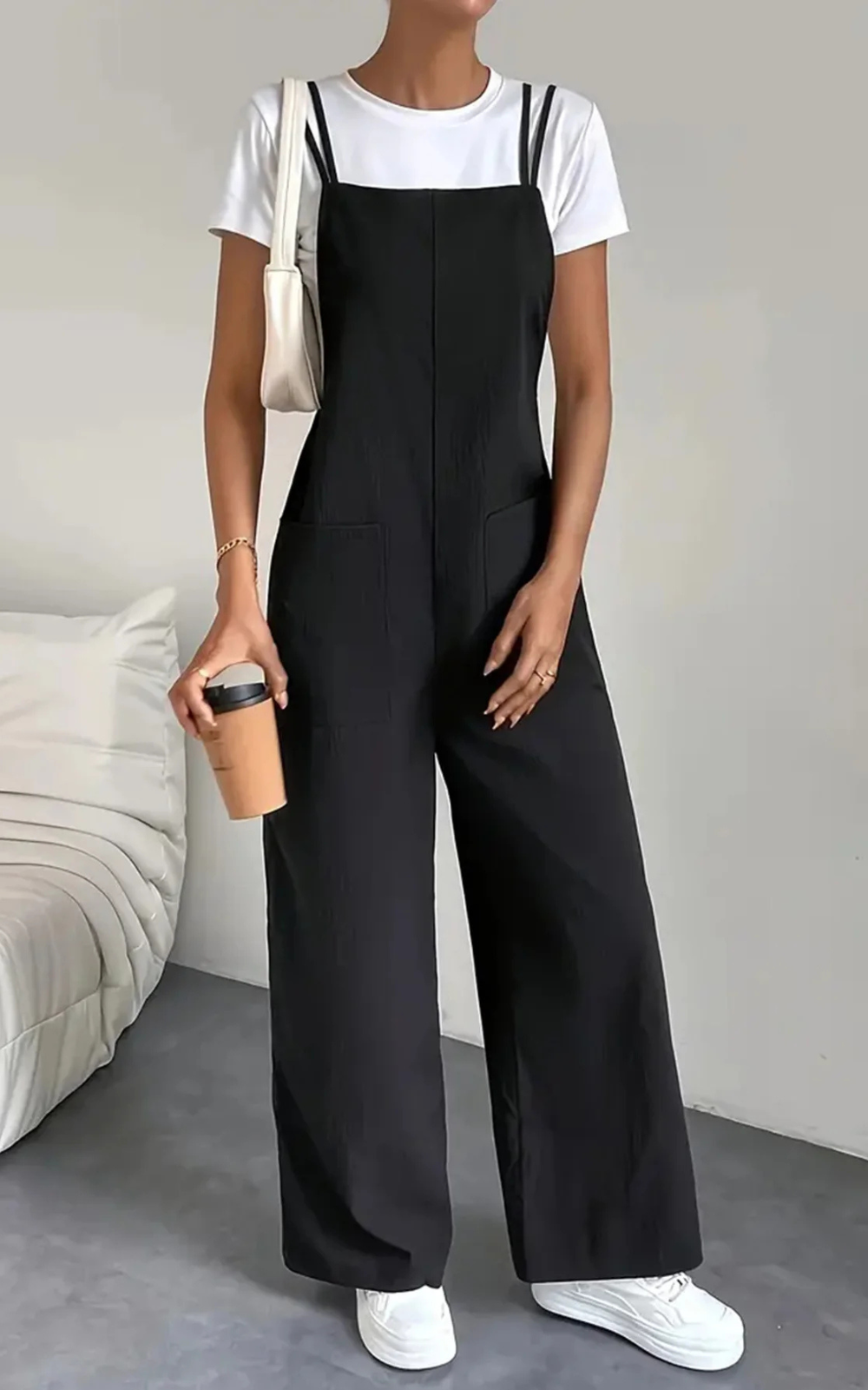Levoire | Pantalons Noirs Pour Femmes Larges Décontractés Élégants Noir