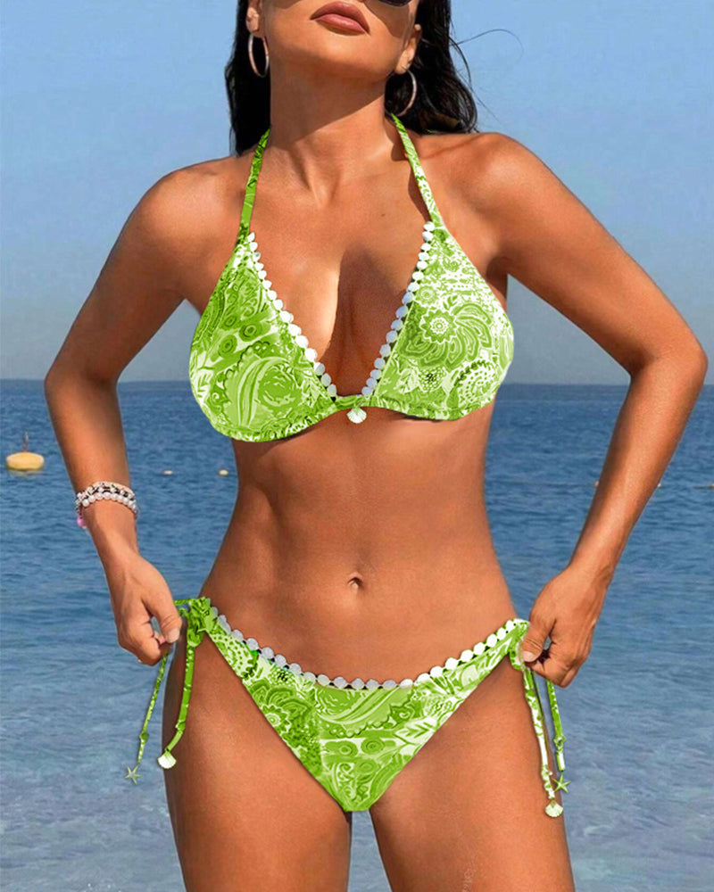 Levoire | Bikini Halter En Dentelle Patchwork