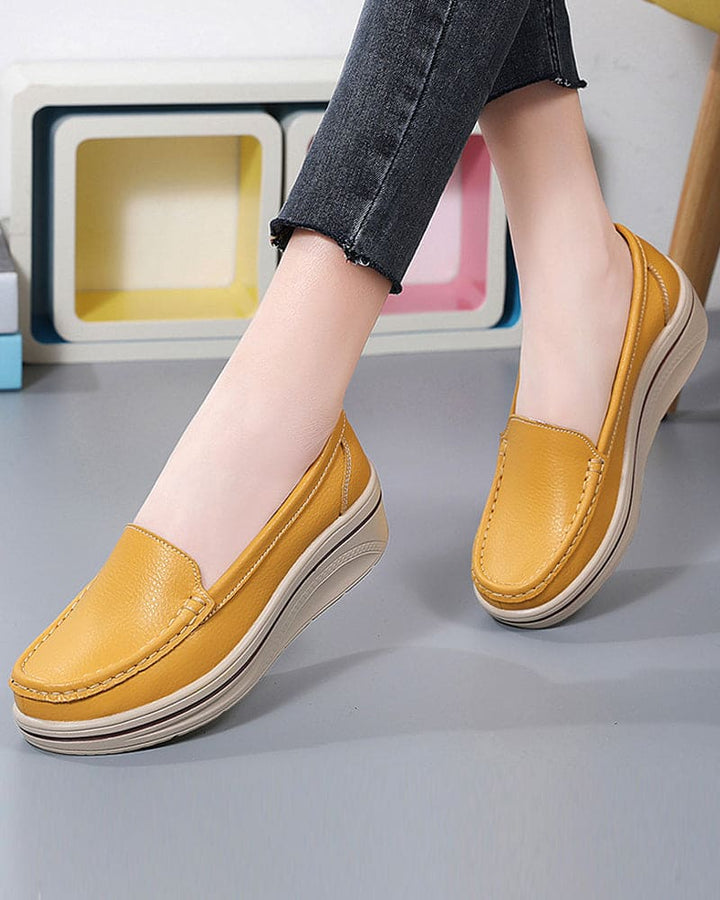 Levoire | Chaussures Au Style Britannique Sur Une Plateforme Jaune