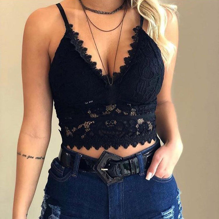 Levoire | Top Cami À Encolure En V Pour Femmes Ruby Noir