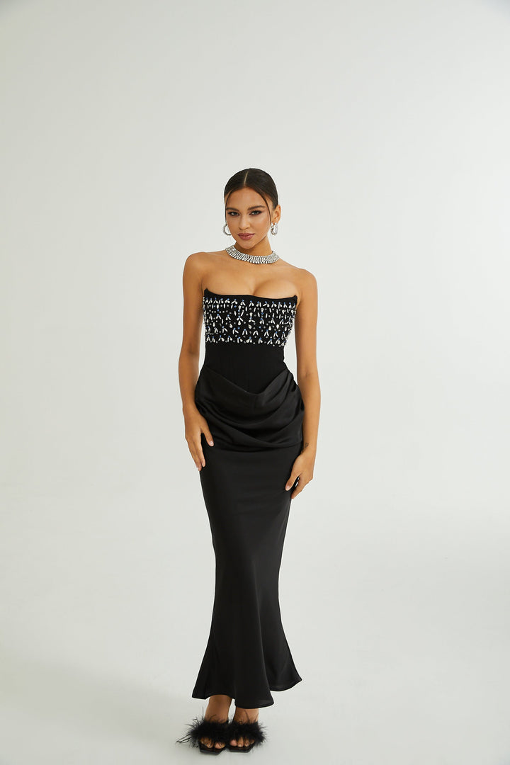 Levoire | Robe Maxi Ornée De Cristaux