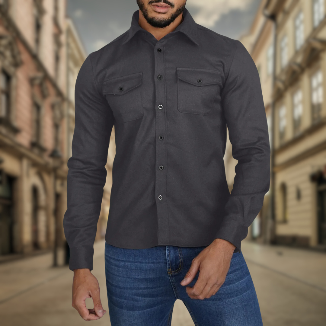Levoire | Chemise décontractée d'automne Gris Foncé