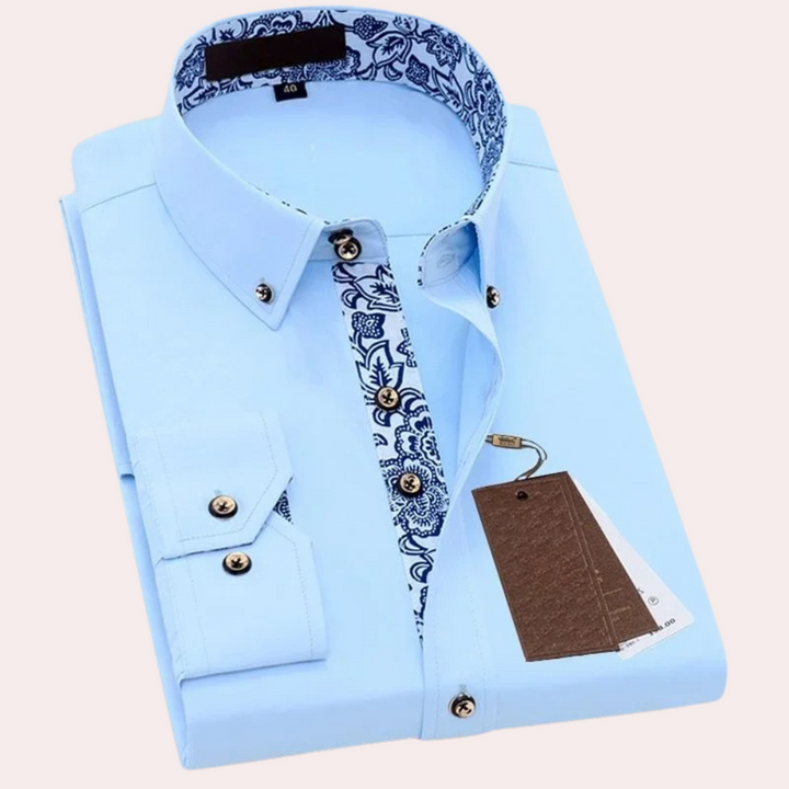 Levoire | Chemise classique pour homme à manches longues Bleu clair