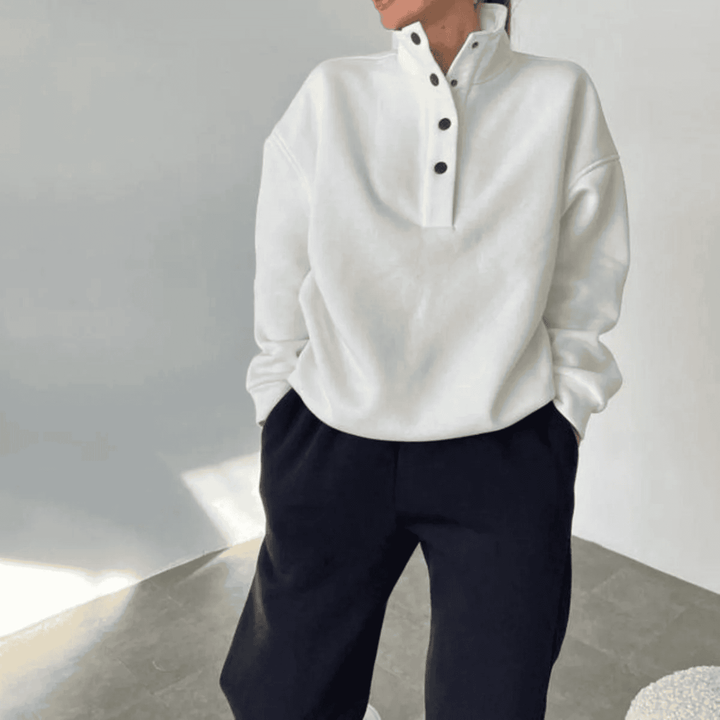 Levoire | Col Montant Et Boutons-Pression Pantalon Décontracté Pour Femmes Ensemble D'Entraînement Noir-blanc