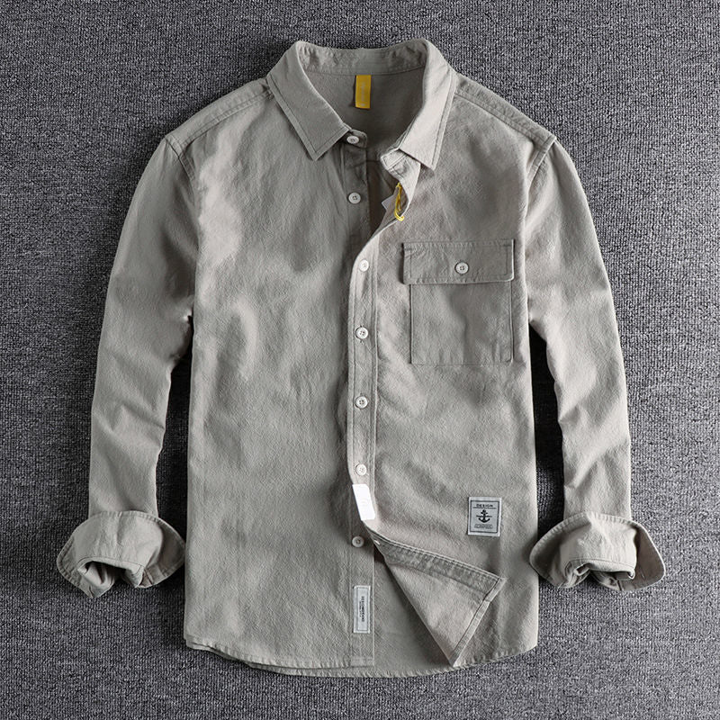 Levoire | Chemise Classique Avec Design Texturé Pour Une Ambiance Automnale Gris clair