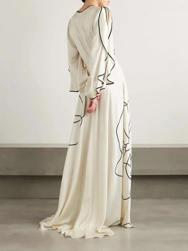Levoire | Robe De Soirée Élégante Avec Des Bordures À Volants Et Motif Floral