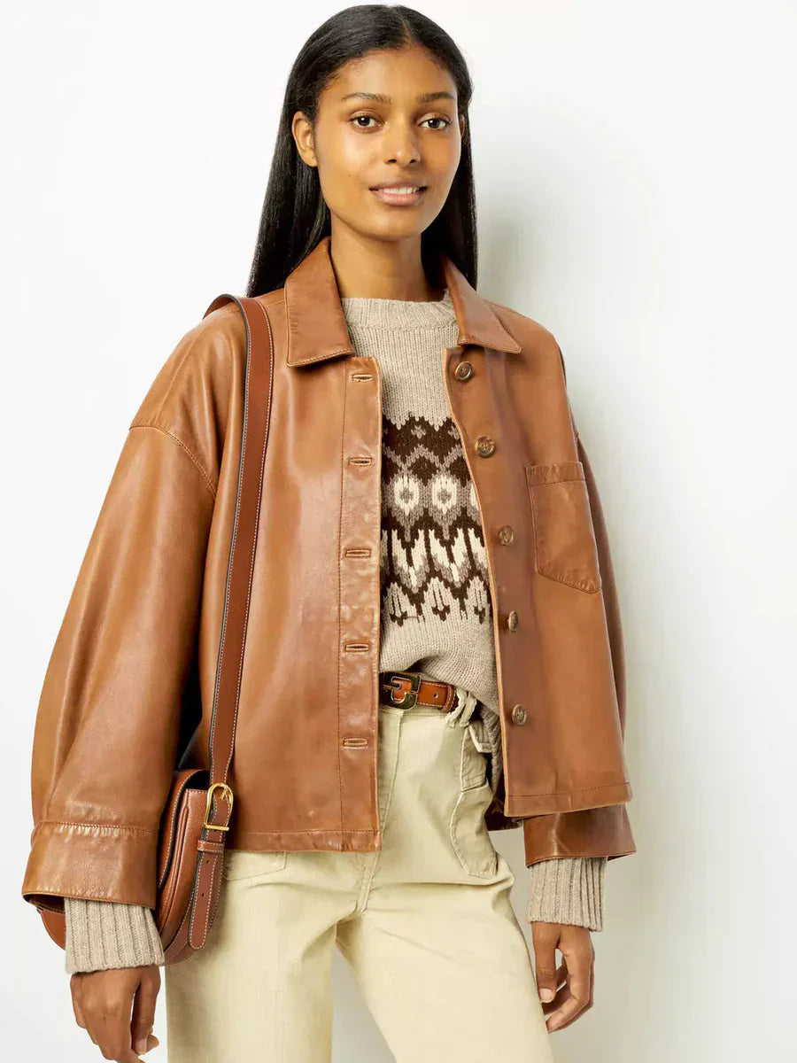 Levoire | Veste En Cuir Vintage Marron