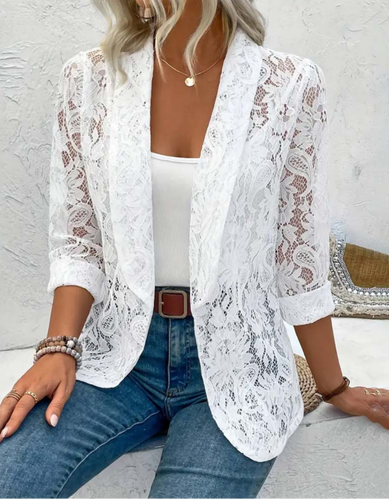 Levoire | Gilet long pour femmes blanc noir