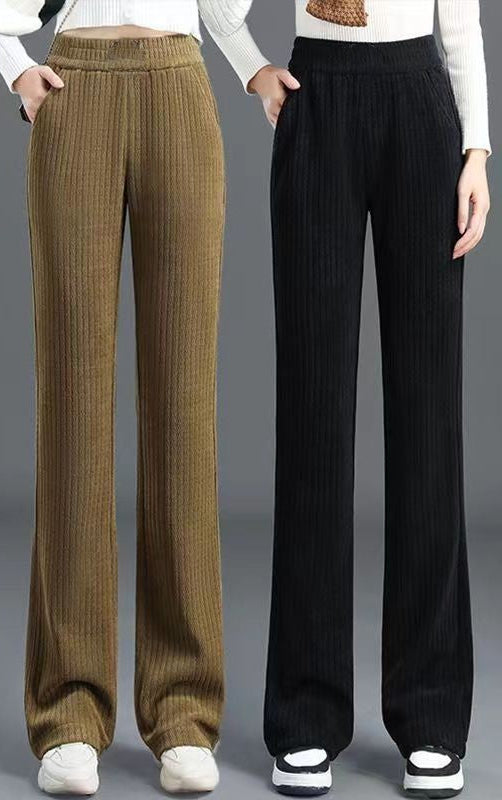 Levoire | Pantalons pour femmes à taille élastique Noir+Jaune