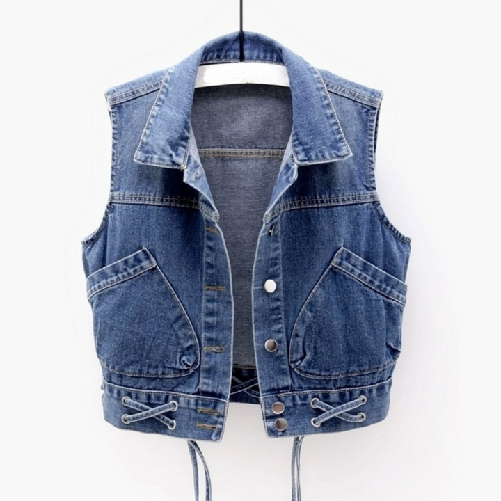 Levoire | Jeansjacke FR Frauen Rmellos Bleu foncé