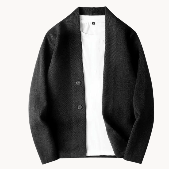 Levoire | Cardigan Tricot Slim à Manches Longues Boutonné Noir