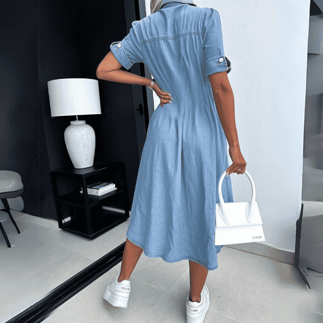 Levoire | Robe Midi En Denim Élégante