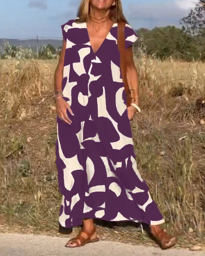 Levoire | Robe Longue Imprimée Femme Lila